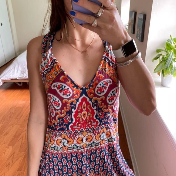 Nanette Lepore Swim Abstract Paisley V-Neck Mini Sundress Size XS - Picture 2 of 7